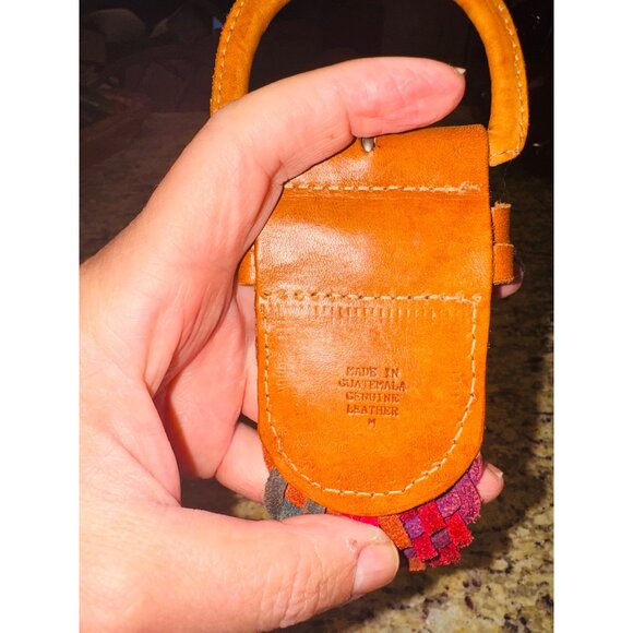 Boho Handwoven Multicolor Braided Leather Belt W/ Heart Accent Buckle Western M - Picture 6 of 7